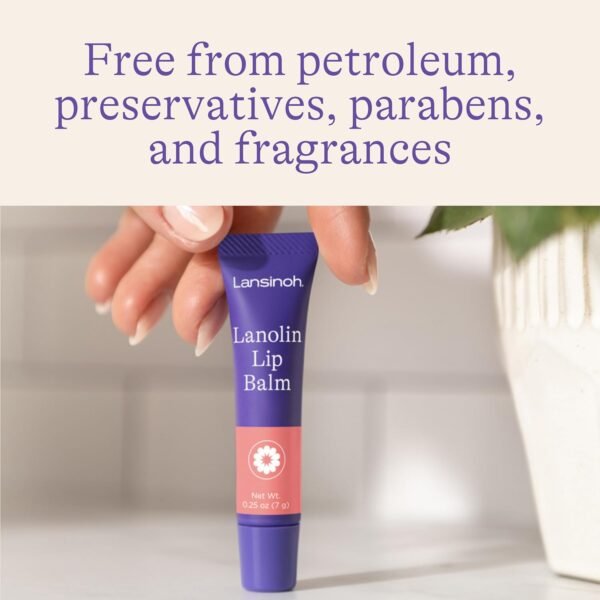 Lansinoh Lanolin Lip Balm, 4 Pack, 0.25 oz Each, Ultra-Moisturizing Lip Care with Natural Lanolin for Dry, Chapped Lips