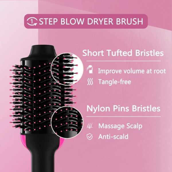 Hair Dryer Brush Blow Dryer in One, 4 in 1 Styling Tools Blow Dryer with Ceramic Oval Barrel, Hair Dryer and Styler Volumizer, Hot Air Straightener Brush for All Hair Types