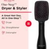 REVLON One-Step Hair Dryer and Styler, All-in-One Detangling and Straightener Brush for Salon-Quality Smooth, Straight Hair, More Shine and Less Frizz, Black