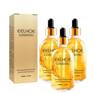 3PCS Ginseng Anti Wrinkle Serum, Ginseng Polypeptide Anti-Ageing Essence, Korean Ginseng Essential Oil Tighten Moisturizing Smooth Skin Reduce Fine Lines, Ginseng Extract Liquid, 3.4 OZ