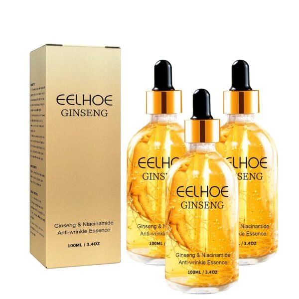 3PCS Ginseng Anti Wrinkle Serum, Ginseng Polypeptide Anti-Ageing Essence, Korean Ginseng Essential Oil Tighten Moisturizing Smooth Skin Reduce Fine Lines, Ginseng Extract Liquid, 3.4 OZ
