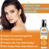Keratin Hair Serum for - Heat Protectant with Castor Oil Treatment for Frizzy, Dry & Damaged Hair - Nourishes and Repairs Hair for Shine and Softness