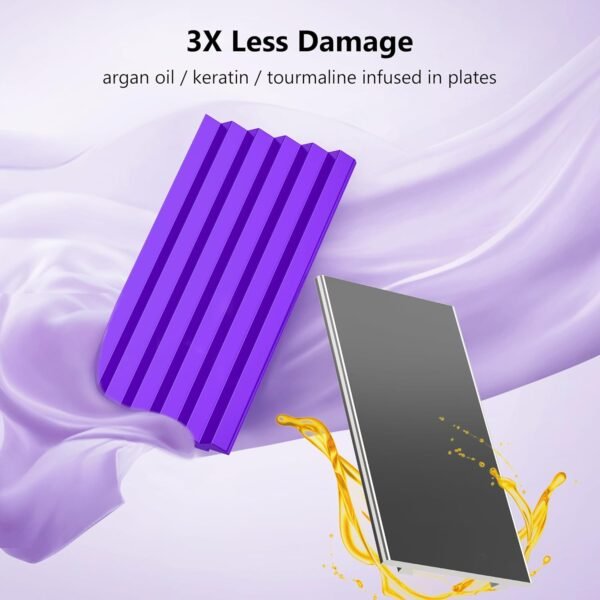 71vl5BflDBL._AC_SL1500_.jpg Terviiix Crimper Hair Iron with 4 Interchangeable Plates, Keratin & Argan Oil Infused Hair Crimper for Women, Volumizing Crimping Iron for Thin Fine Hair, 5 Heat Settings & 60 Mins Auto Off, Purple