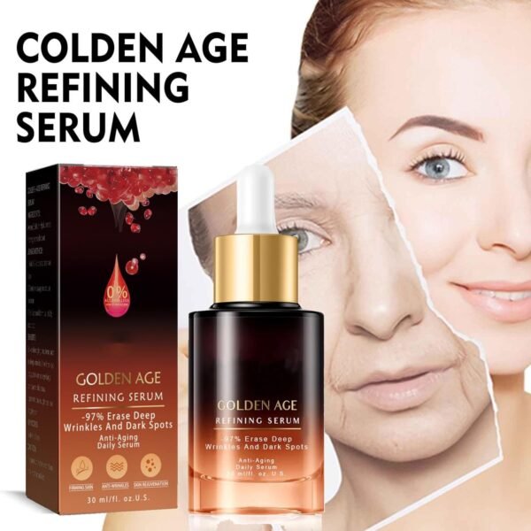 Golden Age Refining Serum, Anti-Aging Serum, Collagen Boost Anti Ageing Essential Serum, Anti-Wrinkle Serum Erase Lines & Wrinkles, Firms Skin for All Skin Types (3pc)