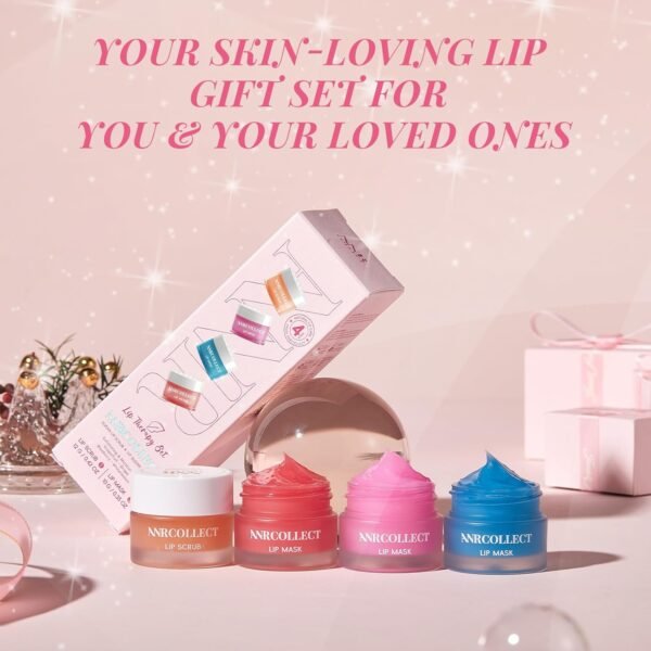 71vqVUXQ-TL._SL1500_.jpg Lip Mask Set, 1 Lip Scrub +3 Overnight Lip Mask, Lip Glowy Balm and Scrub for Women, Exfoliating and Hydrating Dry, Chapped, Crack Lips, 4 Pack Lip Skincare Gift Set