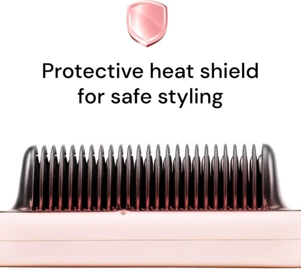 L'ANGE HAIR Smooth It 2-in-1 Digital Hair Straightener Comb with Adjustable Temperature Setting | Hot Comb Straightener for Frizz-Free, Sleek Styles on All Hair Types | (Blush)