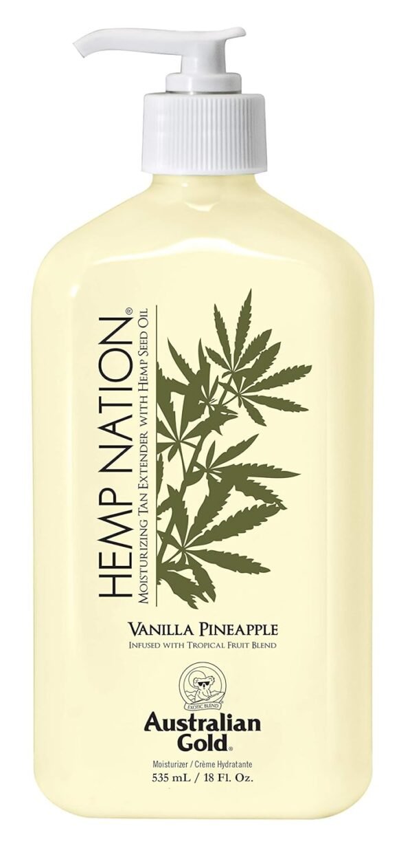 71vvsxchNoL._SL1500_.jpg Ausrialian Gold Vanilla Pineapple Hemp Nation Moisturizing Tan Extender Lotion, 18 Fl. Oz. | Hemp Seed Oil,70936-16OZ