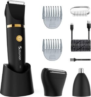 71vw9rBUT5L._AC_SL1500_.jpg Electric Groin Hair Trim Ball Trimmer for Men Body Shaver Below-The-Waist Groomer Nose Hair Trimmer Waterproof Cordless 3 in 1