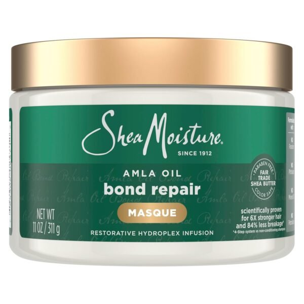 SheaMoisture Bond Repair Masque Amla Oil Deeply Moisturizes and Visibly Repairs Damage with Hydroplex Technology and Amla Oil for Stronger Hair with Restorative HydroPlex Infusion 11 oz
