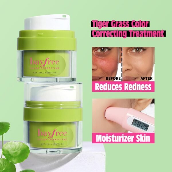 Cica Tiger Grass Color Correcting Treatment, Tinted Moisturizer for Face, Reduces Redness, Long-Wearing Coverage, With Centella Asiatica, SPF 22, 0.5oz/15ml