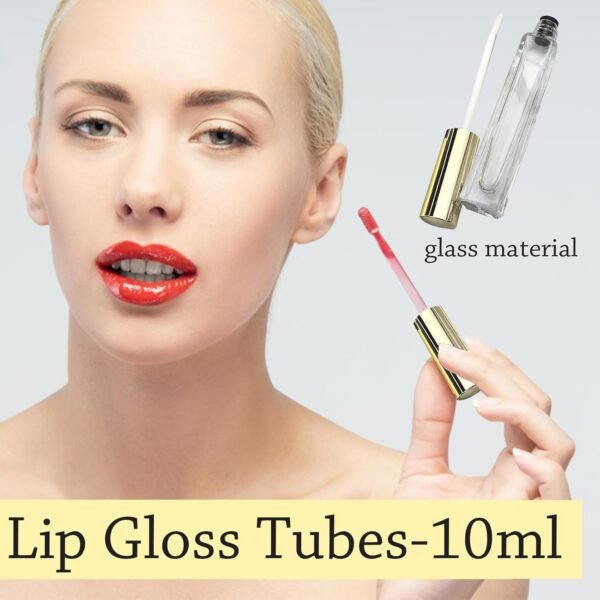 Empty Mascara Tube and Wand Glass, 3PCS 10ml Empty Mascara Tube and Lip Gloss Tubes, Lash Spoolies with Tube, Eyelash Growth Packing Tube Container for Home and Travel (A)