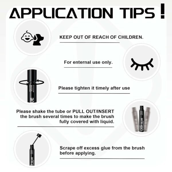 71wIBO9FMAL._SL1500_.jpg Lash Cluster Glue, Lash Bond Black Lash Glue for Eyelash Clusters DIY Eyelash Extension, Waterproof Strong Hold Individual Lash Adhesive with Mascara Wand Home Use 5ML, Black/Clear