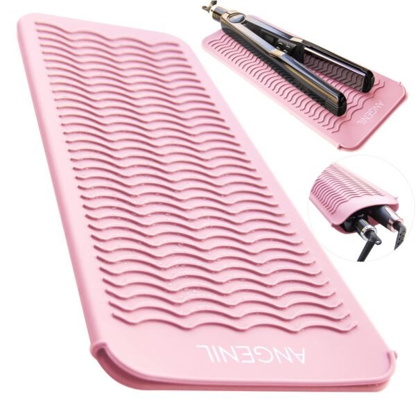ANGENIL Heat Resistant Silicone Flat Iron Mat Pouch, For Travel Dual Voltage Curling Iron Wand, Hair Straightener, Automatic Wireless Curlers, Crimper Hair Iron, Styling Tools, Curling Brush For Women