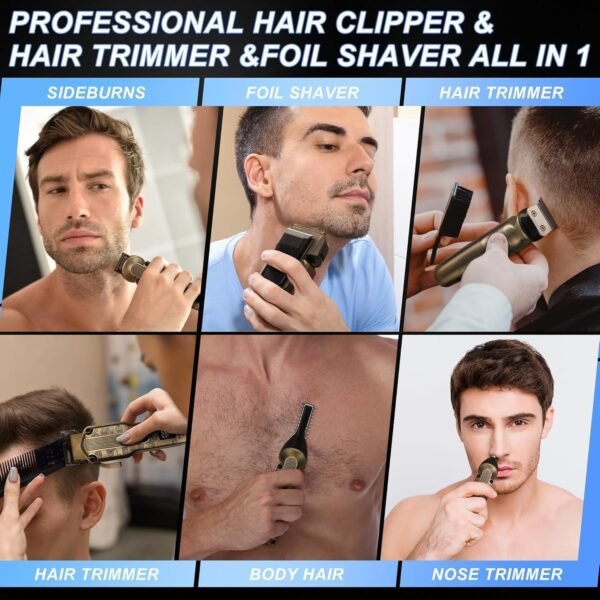 Beard Trimmer Kit Hair Clipper Set Professional Electric Foil Shaver Razor for Men Haircutting Machine for Barber Clippers and Trimmers Grooming Kit Nose Body Hair Trimmer