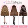 71wSR2D7TCL._AC_SL1500_.jpg Ufree 3 in 1 Curling Iron, Curling Wand Set with Thermal Brush Flat Iron Hair Straightener, Dual Voltage Wand Curler, Instant Heat Up Hair Curler, Include Protective Glove 2 Clips, Gifts for Women