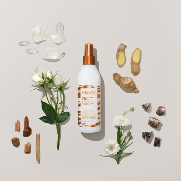 Mizani 25 Benefit Miracle Milk Leave in Conditioner - Heat Protectant & Detangler Spray, With Coconut Oil, For Frizzy & Curly Hair