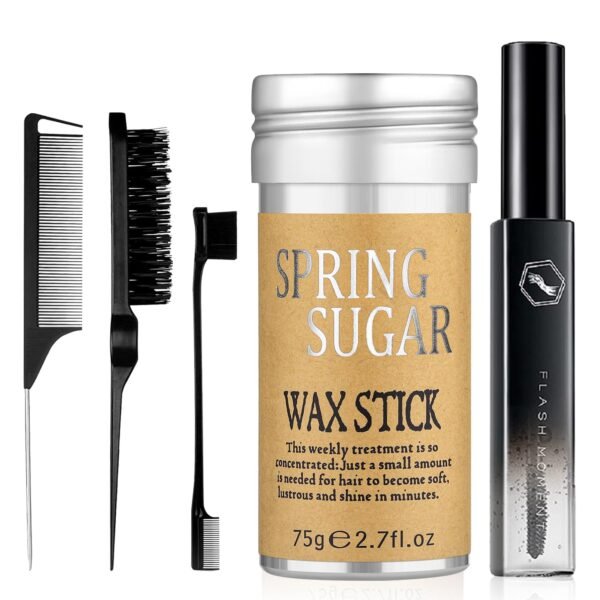 71wfNje67NL._SL1500_.jpg 5 Pcs Hair Wax Stick for Flyaways Edge Control Slick - Styling Tools Includes , Finishing , Comb, Gel for Fly Away for Women