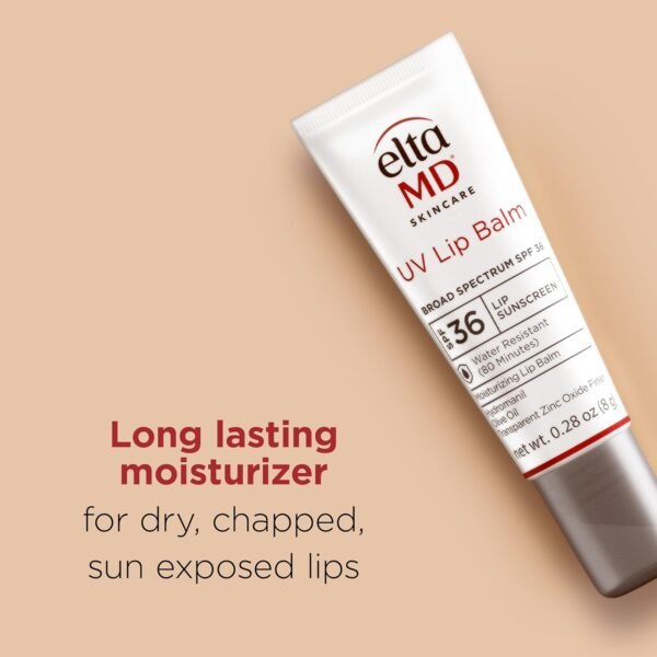 71wl9gHWWhL._SL1500_.jpg EltaMD UV Lip Balm Sunscreen, Moisturizes and Protects Dry Cracked Lips, Water Resistant up to 80 Minutes, Transparent Zinc Oxide Sunscreen