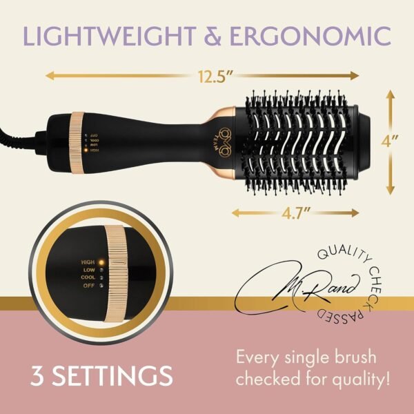 71wqO9MNJS._AC_SL1500_.jpg Professional Blowout Hair Dryer Brush, Black Gold Dryer and Volumizer, Hot Air Brush for Women, 75MM Oval Shape (Black Gold)
