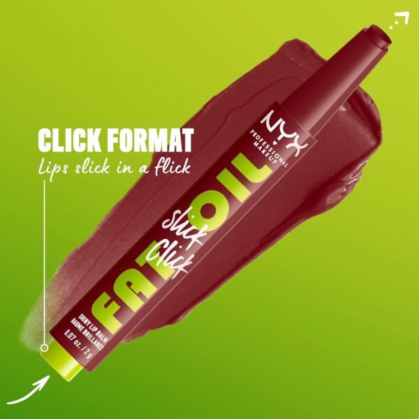 71wtkNw85BL._SL1500_.jpg NYX PROFESSIONAL MAKEUP Fat Oil Slick Click, Lightweight, Buildable, Pigmented Vegan Lip Balm - In A Mood