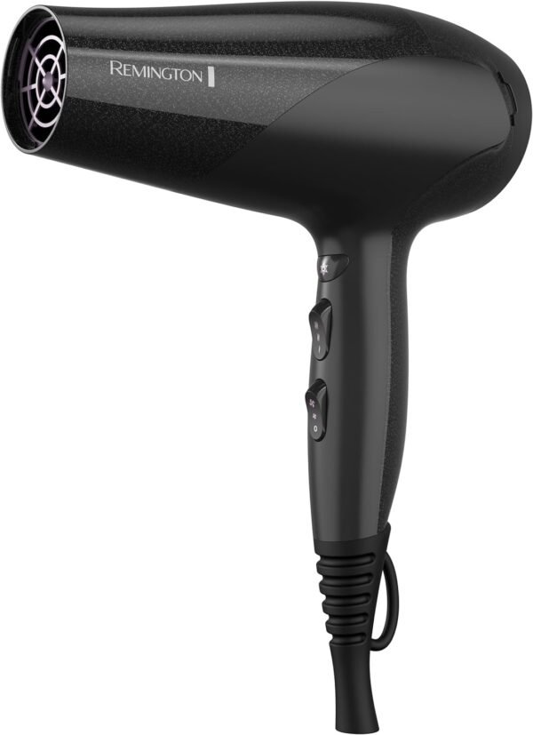 71x2F6v3oyL._AC_SL1500_.jpg Remington Damage Protection Hair Dryer with Ceramic Ionic Tourmaline Technology, Black, Diffuser and Concentrator, 3 Piece Set