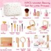 Wooden Makeup Toy Set for Girls Pretend Play Makeup Kit for Toddlers 3-5 with Eyeshadow/ Mascara/ Perfume/ Blush/ Mirror/ Bag, Birthday Gifts for Girls Toys Kids Aged 3 4 5 6 7 8