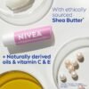 71xGLzAWD4L._SL1500_.jpg NIVEA Shimmer Lip Care, Shimmery Lip Balm Pack with Shea Butter, Nourishing Oils and Vitamin C & E, 3-in-1 Moisture, Repair and Shimmer, 0.17 Oz Stick, Pack of 4