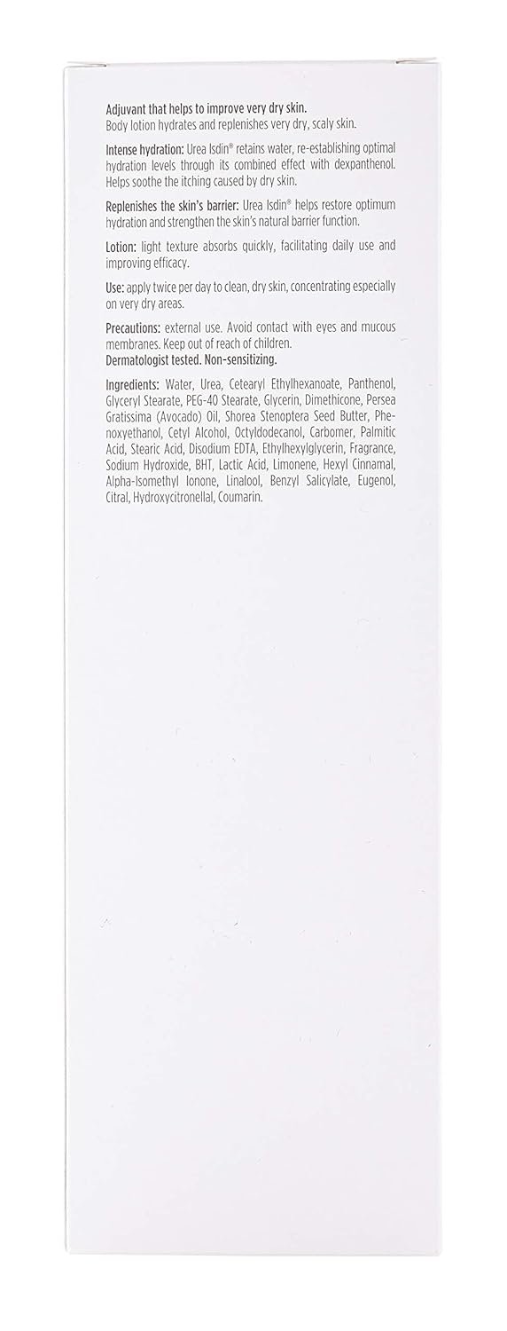 ISDIN Body Lotion Uradin 10, 24-Hour Intense Hydration, Non-Greasy, Fast-Absorbing Moisturizer for Dry or Very Dry Skin, Helps Relieve Itching Due to Dryness, 13.5 Fl. Oz.