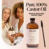 71xfmEkdnL._SL1280_.jpg Kitsch Organic Castor Oil for Hair Growth - 100% Pure Castor Oil, Organic Cold Pressed Unrefined Glass Bottle for Face, Skin, Lashes, Brows, Scalp, Nails & Belly Button - Hexane Free, USDA - 16 oz