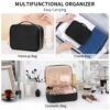 OCHEAL Makeup Bag, Cute Makeup Organizer Bag Potable Make up Bag for Cosmetics Toiletry Accessories with Divider and Brushes Compartments, Travel Case Cosmetic Bags Women and Girls-Black