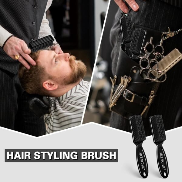 71xjUzs3HeL._SL1500_.jpg NICEMOVIC Barber Clipper Brushes, 10 Pcs Plastic Handle Nylon Bristles Cleaning Brush, Multifunctional Cleaning Supplies for Hair Styling Tools, Kitchen Sink, Shoes (Black)
