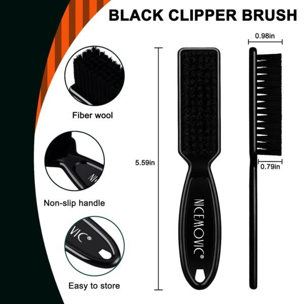 71y8svDg3lL._SL1500_.jpg NICEMOVIC Barber Clipper Brushes, 10 Pcs Plastic Handle Nylon Bristles Cleaning Brush, Multifunctional Cleaning Supplies for Hair Styling Tools, Kitchen Sink, Shoes (Black)