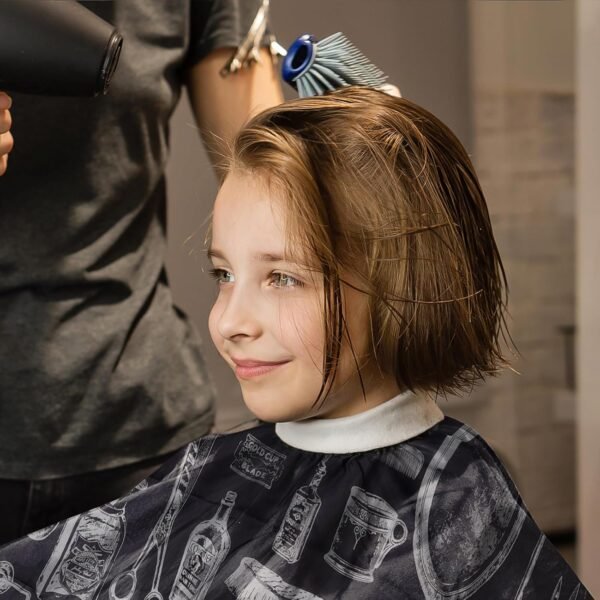 71yKWXy1vcL._SL1500_.jpg NICEMOVIC Hair Cutting Barber Cape for Men Women Kids with Neck Duster Brush and Barber Brush, Professional Barber Accessories Cleaning Supplies for Salon Haircut Styling