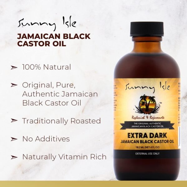 Sunny Isle Jamaican Black Castor Oil Extra Dark, 4 Fl Oz