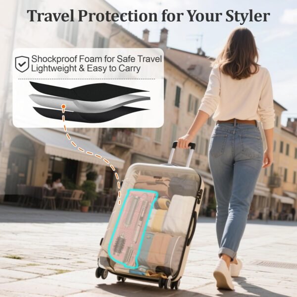 PACKISM Hair Tools Travel Bag - Quilted Twill for Dyson Airwrap & Shark Flexstyle Full Size Kits with Heat Resistant Mat, Fit General Curling Irons/Flat Straighteners - Rose Pink