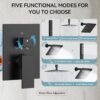 Shower Faucet Set Matte Black Shower System,Bostingner Five Function Diverter Shower Faucet with 2 in 1 Handheld,10'' Ceiling Mount and 6’‘ Wall Mount Shower Head Rainfall Shower Set with Valve