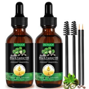 71yrUqyNoCL._SL1500_.jpg Jamaican Black Castor Oil Cold Pressed,Castor Oil in A Glass Bottle with Glass Dropper, Eyelash&Eyebrow Brushes,Hexane Free for Fuller Thicker Hair, Eyelashes,Moisturizes Skin