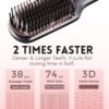 MEGAWISE Pro Ceramic Ionic Hair Straightener Brush for Home Salon | MCH Fast 20s Heating Tech with Auto-Off Safety | Anti-Scald with Universal Dual Voltage | Rotatable Power Cord