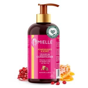 Mielle Organics Pomegranate & Honey Leave-In Conditioner, Moisturizing Curl Primer and Detangler, Repair Damage and Prevent Frizz, Treatment For Thick Curly Hair Type 4 Hair (12 Fl OZ)