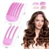 4Pcs Wind Shaping Styling Comb for Fluffy Bangs for Volume and Heatless Curls, Hair Volumizer Styling Tools Hair Lifting Essential for Women's Natural Voluminous Looks (Pink)