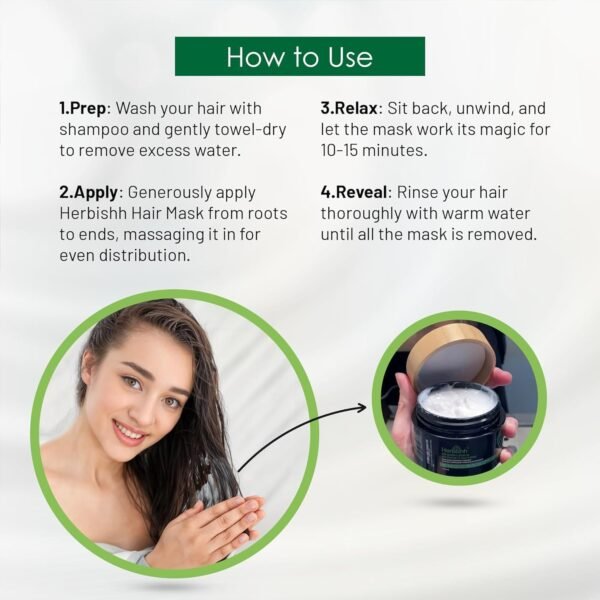 Herbishh Argan Hair Mask-Deep Conditioning & Hydration For Healthier Looking Hair- for very Dry, Weak, Stressed Out Hair, No Sulphates, No Parabens (150 ML)