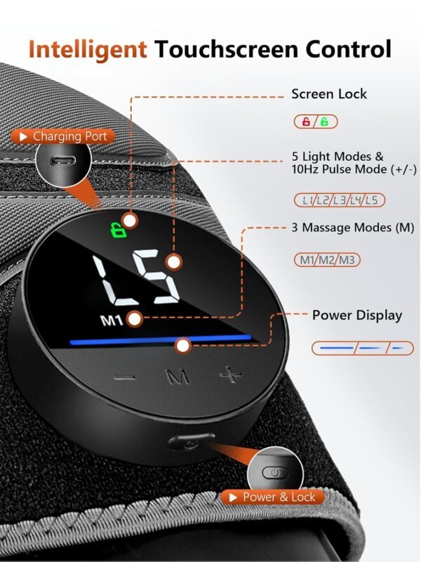 Upgraded 2.0 Red Light Therapy Knee Brace - Knee Massager with 4 Vibration Areas,Wireless Controller,FSA HSA Eligible Near Infrared Red Light Therapy Heated Device for Knee Elbow Shoulder Pain