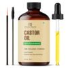 Botanic Hearth Castor Oil | 100% Pure & Natural, Cold Pressed | 2 Fl Oz (60 Ml) | For Hair, Eyelashes & Eyebrows | Hexane Free, Fast Absorbing | With Applicators & Dropper