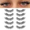 71zPTrG4XjL._SL1200_.jpg KSYOO False Eyelashes Cat Eye Lashes Wispy Lashes Clear Band V1 Russian Strip Lashes That Look Like Extensions D Curl Cat Eye Lashes Natural Look Faux Mink 3D Fluffy Russian Strip Eyelashes
