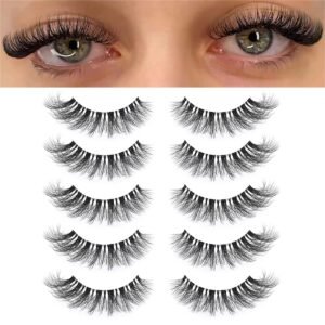 71zPTrG4XjL._SL1200_.jpg KSYOO False Eyelashes Cat Eye Lashes Wispy Lashes Clear Band V1 Russian Strip Lashes That Look Like Extensions D Curl Cat Eye Lashes Natural Look Faux Mink 3D Fluffy Russian Strip Eyelashes
