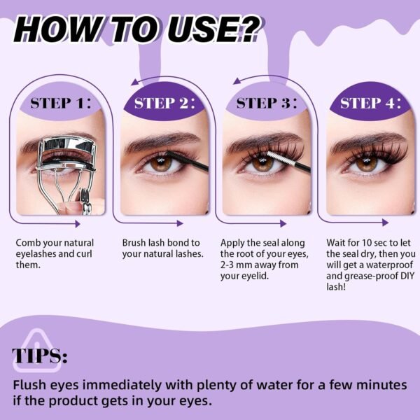 71zR9ntSVfL._SL1500_.jpg Lash Bond and Seal Waterproof 10ML Eyelash Bond and Seal Lash Glue for Lash Clusters 72 Hours Black Lash Glue and Bond Super Strong Lash Extension Bond and Seal Long Lasting (NewST-HEI New)