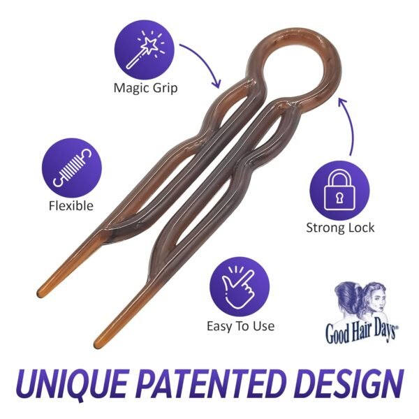 71zSABzM28L._SL1500_.jpg Hair Pins - 2 1/2" Plastic, U-shaped Magic Grip Hairpins, Strong Durable Pins For Fine, Thick & Long Hair, Styling Accessories - Tortoise Shell, Set of 10