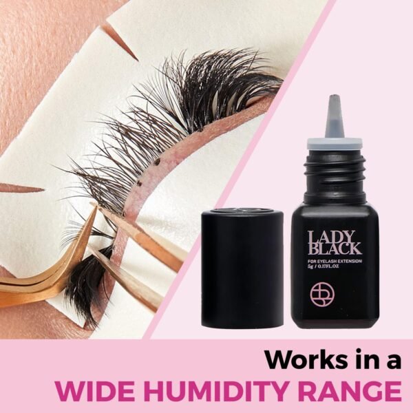 71zaZcvFs7L._SL1500_.jpg Lady Black Eyelash Extension Glue 5ml 3-4s Drying Time 5-6 Weeks Retention Sky Black Adhesive Waterproof Eyelash Glue for Lash Extensions Professional Lash Supplies (PROFESSIONAL USE ONLY)
