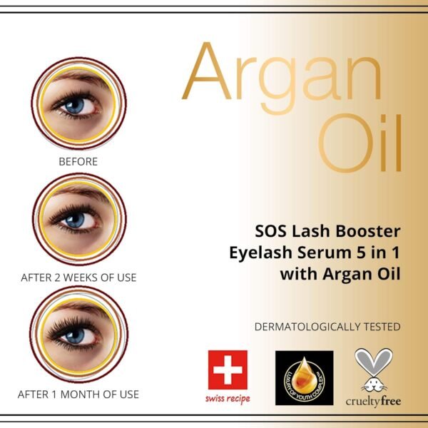 71zgsAquIUL._SL1500_.jpg EVELINE COSMETICS Lash Booster with Argan Oil - Eyelash Serum - Doubles Volume, Extends & Strengthens - Multi Colored