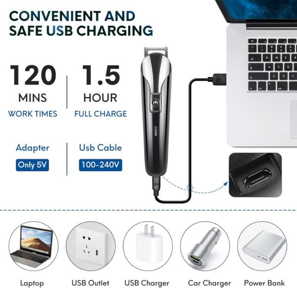 Beard Trimmer for Men,IPX7 Waterproof Electric Razor Shavers,Hair Trimmer for Nose Mustache Face Body,Cordless Clippers,Gifts for Men,22 Piece Beard Grooming Kit Black